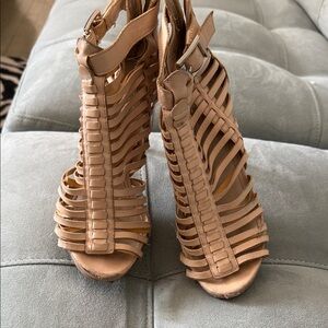 Vince Camuto Tan Strappy Heels